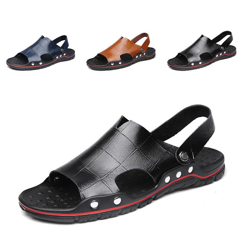 Men's Sandals Summer Beach Shoes Non Slip Outdoor Casual Flat Slippers Slides