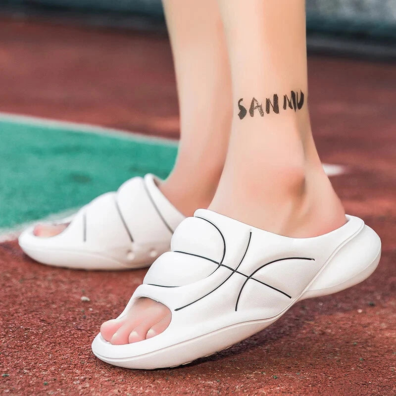 Basketball Style Men Women Slippers Outdoor Sandals Beach Men Sprot Shoes Thick