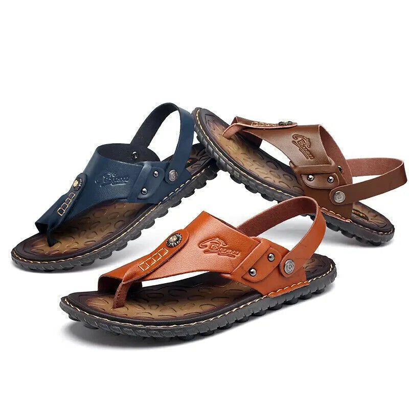 Men's Casual Flats Flip Flops Open Toe Sandals Slippers Slingbacks Beach Summer