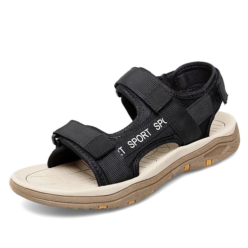 Mens Genuine Leather Sandals Casual Sports Beach Shoes Soft Summer Slippers Size