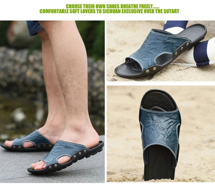 Summer Mens Flip Flops Lightweight Sandals Rubber Casual Shoes Beach Slippers