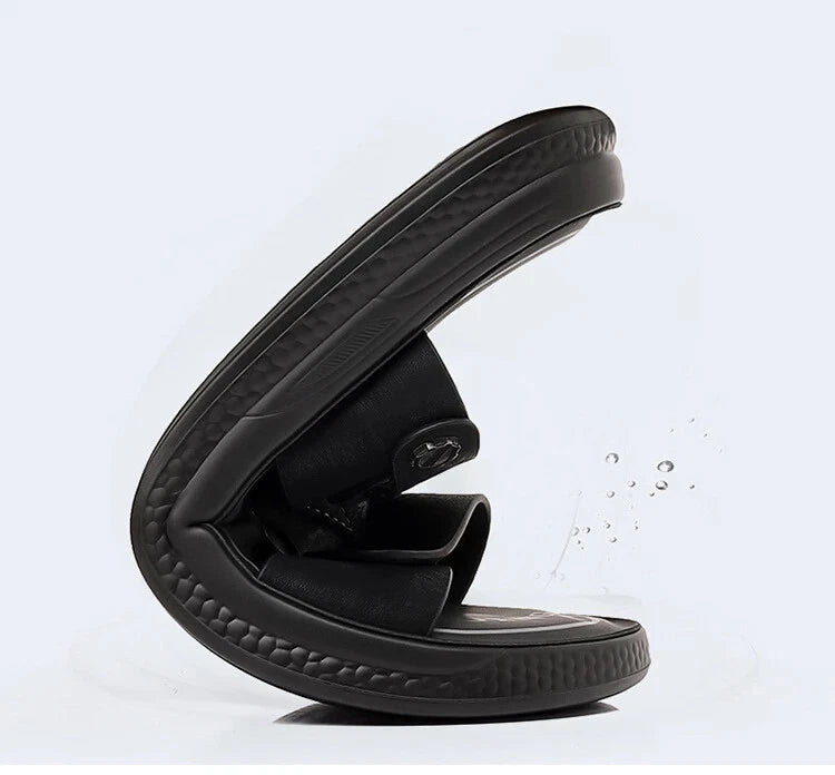 Men's Soft Sole Slippers Non-slip Summer Leather Sandals Leisure Beach Shoes