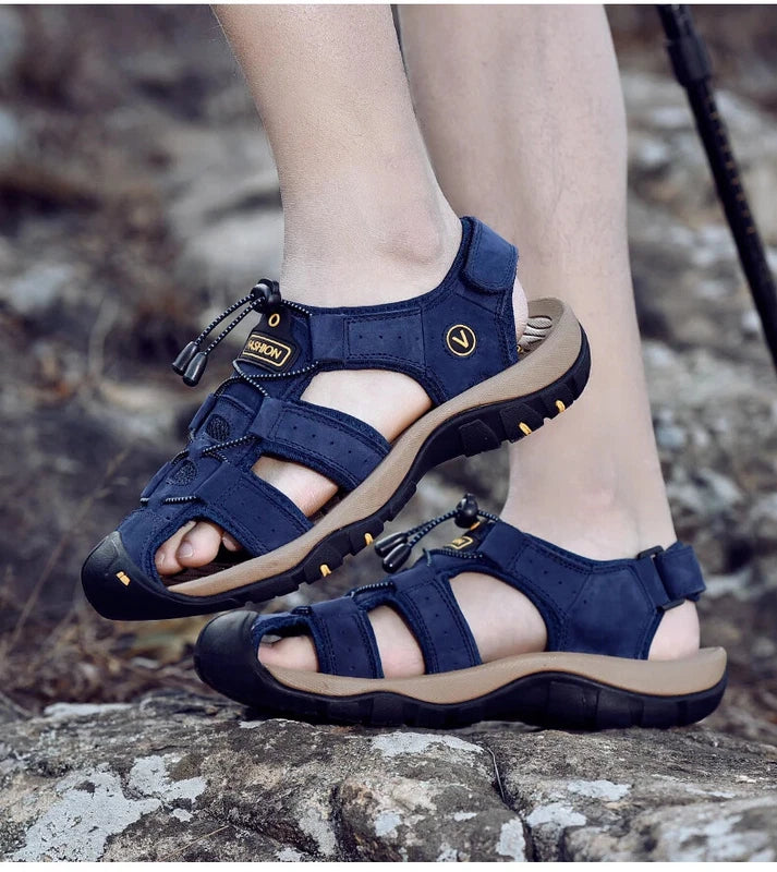 Leather Mens Shoes Summer Outdoor Beach Sandals Lightweight Comfortable Slippers