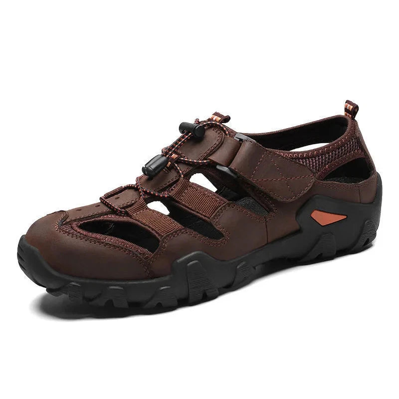 Summer Men Beach Shoes with Hollowed Out Water Wading Shoes Lightweight Slippers