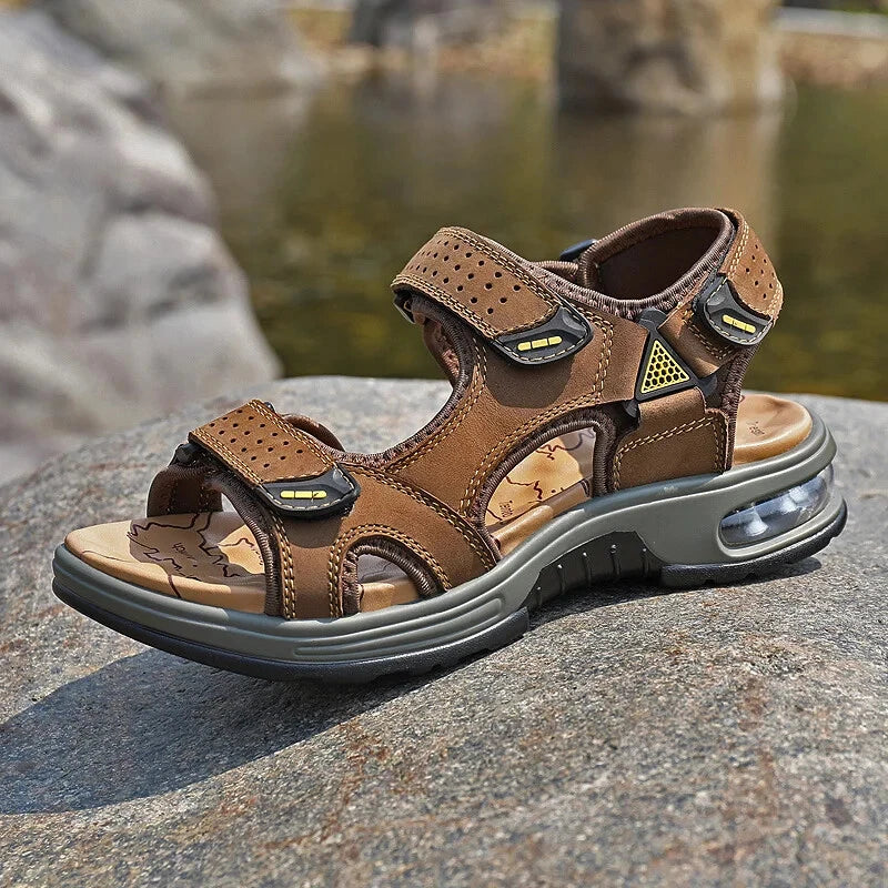 Comfortable Men Sandals Leather Breathable Slippers Handmade Beach Sneakers