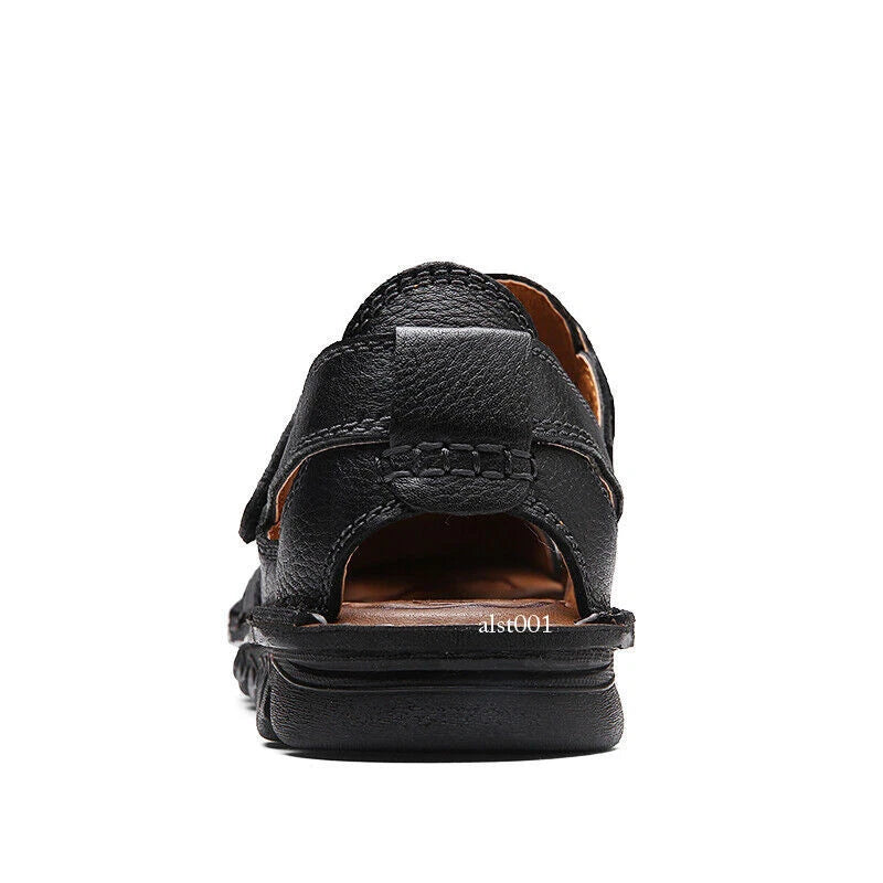 Genuine Leather Mens Casual Sandals Outdoor Beach Roman Garden Slippers Sneakers