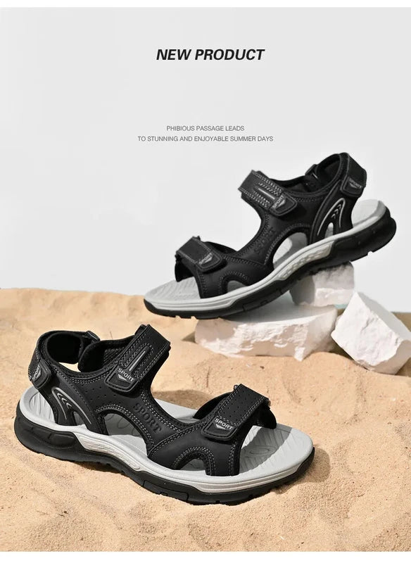 Men‘s Casual Sandals Comfortable Soft Beach Slippers Breathable Flat Sneakers