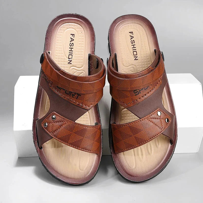 Summer Men's Sandals Slippers Slip On Flats Casual Beach Shoes Slides Footwear
