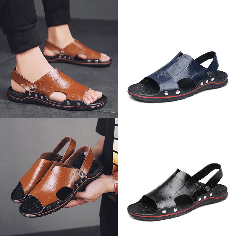 Men's Sandals Summer Beach Shoes Non Slip Outdoor Casual Flat Slippers Slides