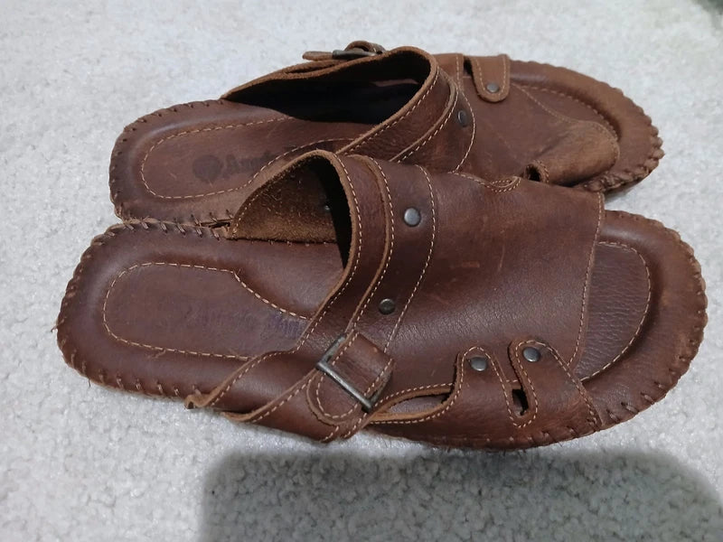 Mens Leather Sandals Shoes Beach Casual Summer Flip Flops Flats Slippers