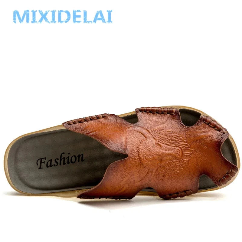 Male Non-Slip Slippers Handmade Soft Beach Sandals Comfort Half Drag Sneakers