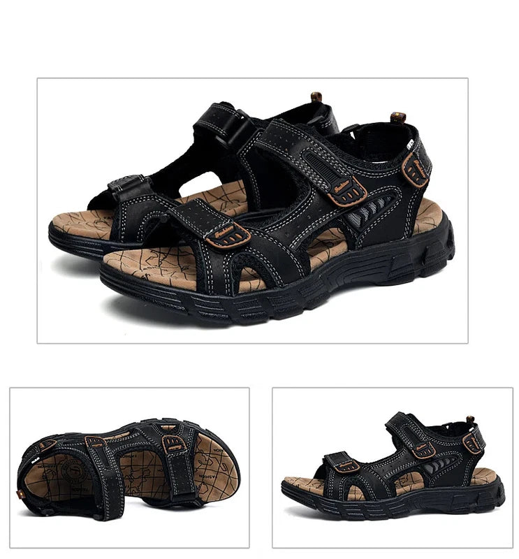 Lightweight Sandals Beach Sandalias Cowhide Summer Shoes Outdoor Casual Slippers