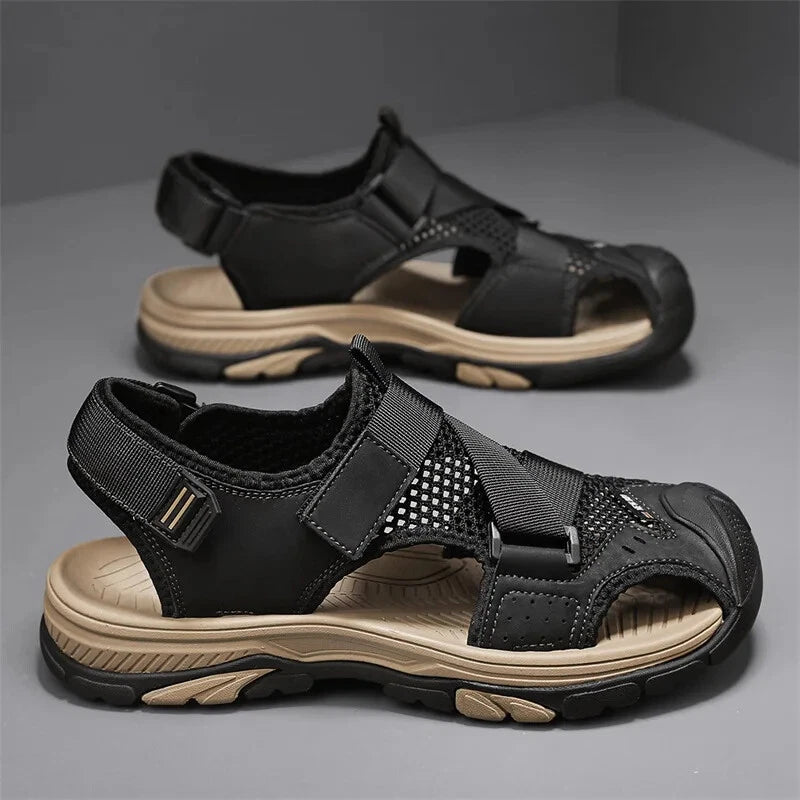 Men Light Casual Sneakers Mesh Breathable Beach Sandals Handmade Roman Slippers
