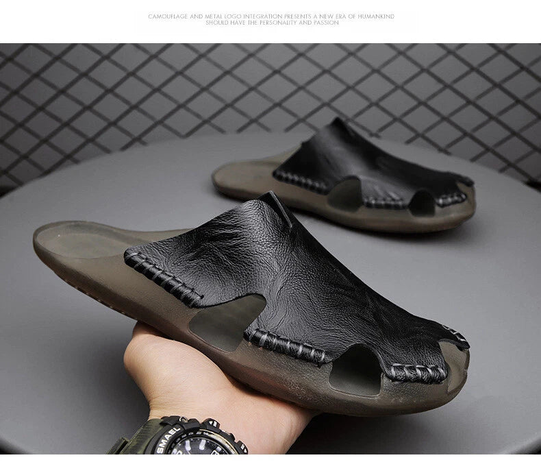 Men's Slide Summer Mules Casual Closed Toe Slippers Beach Sandals Loafers Shoes