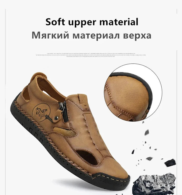 Comfortable Men Sandals Breathable Flat Beach Slippers Classic Handmade Sneakers