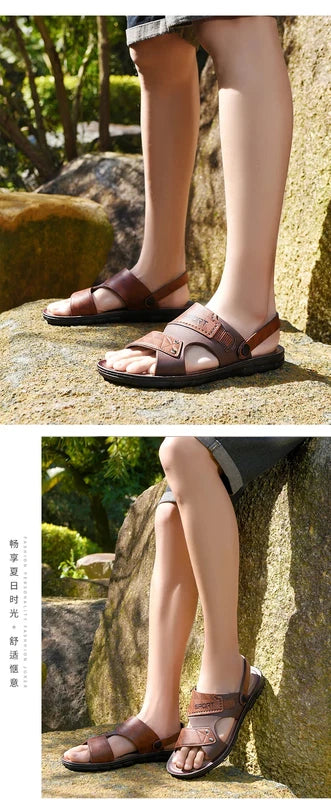New Men's Casual Beach Shoes Summer Comfortable Sandals Slippers Slip On Flats