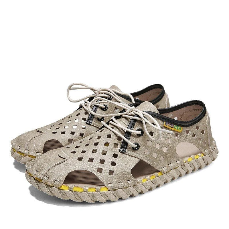 Summer Men's Sandals Casual Shoes Non-Slip Leather Outdoor Beach Slippers