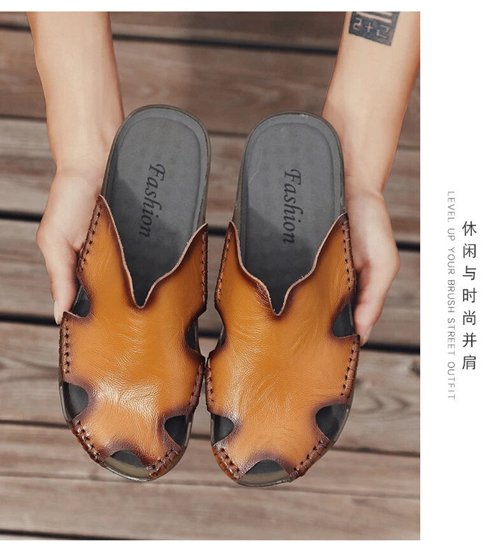 Men's Slide Summer Mules Casual Closed Toe Slippers Beach Sandals Loafers Shoes