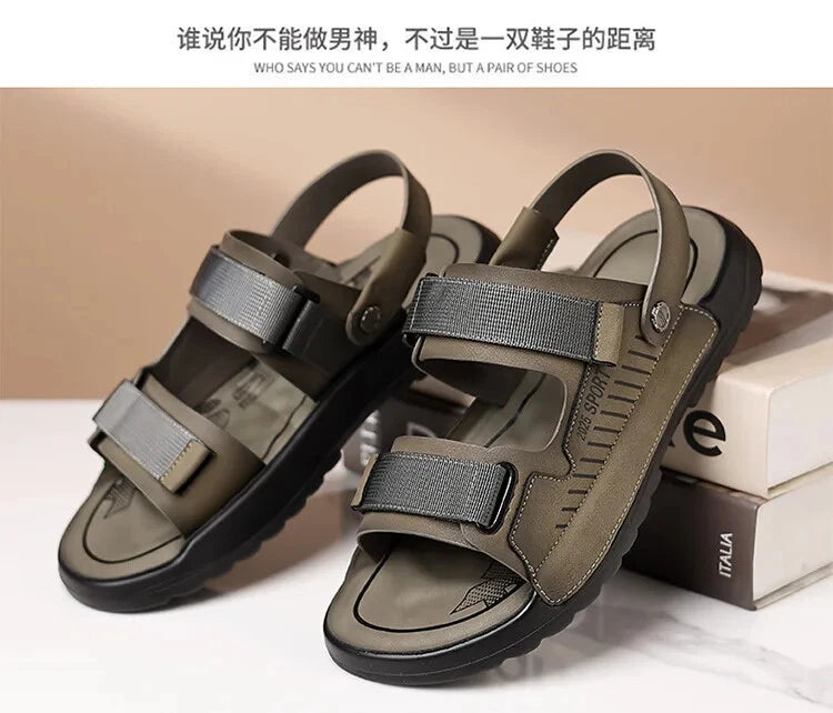 Summer Outdoor Beach Sandals Non-slip Comfort Slippers Leather Casual Shoes