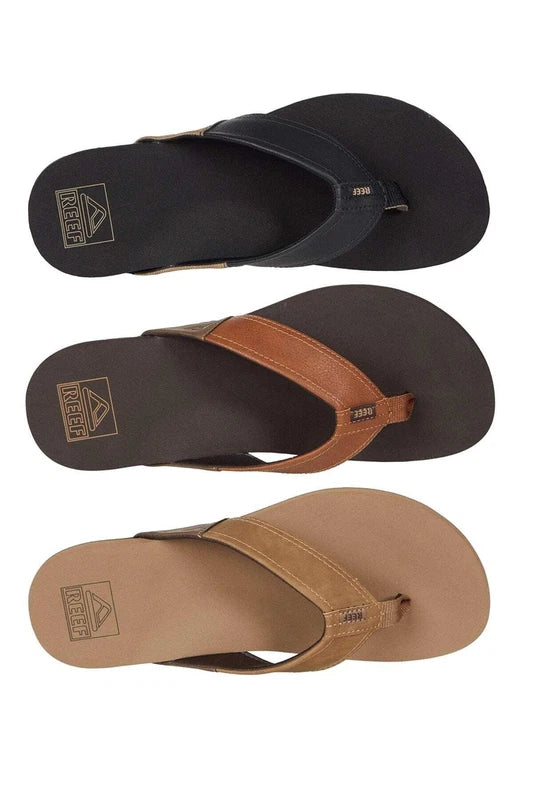 Reef Men's Newport Flip-Flop Sandal – Ocean Black, Tan Brown, Bronze | Comfortab