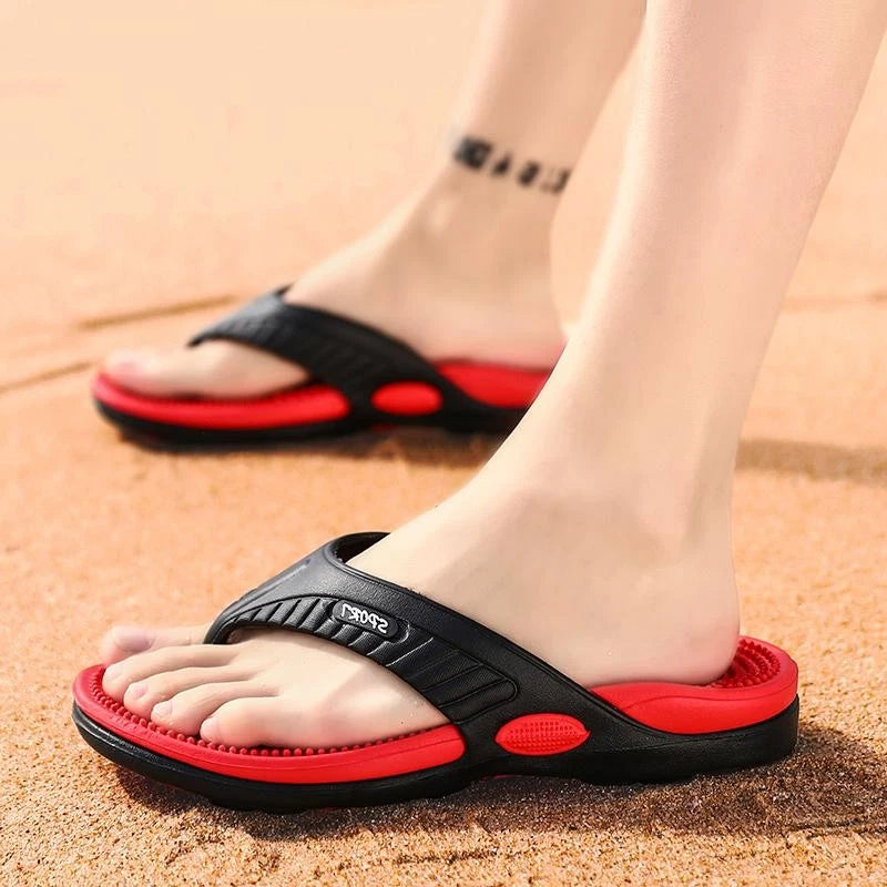 Men's Design Summer Massage Flip Flops Sandals Non-slip Outdoor Beach Slippers