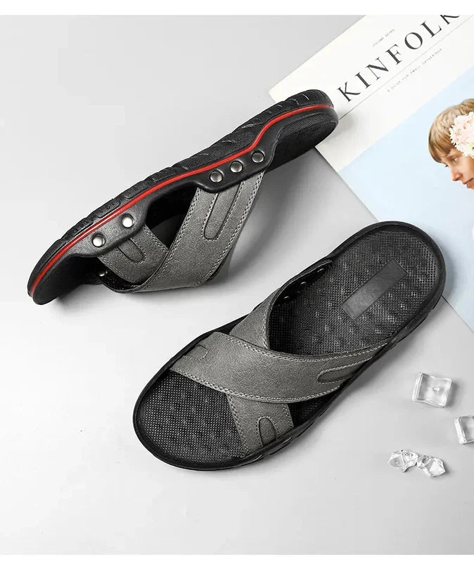 38-48 Plus Size Mens Flats Open Toe Slippers Sandals Summer Beach Holiday Shoes