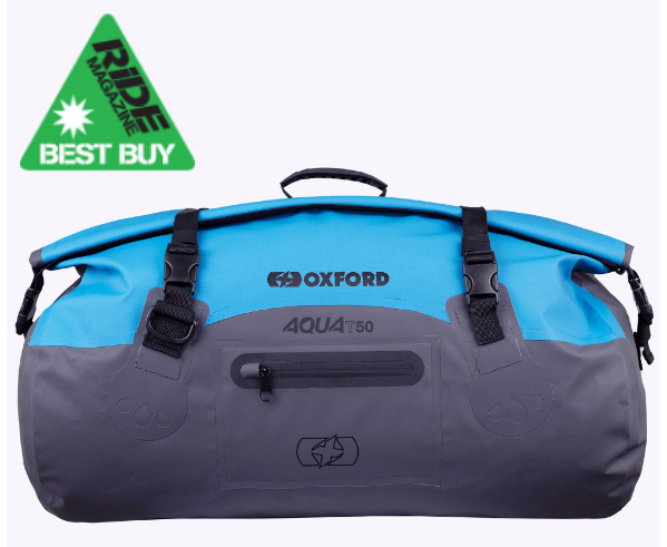 Oxford Aqua T-50 Motorcycle Roll Bag - Blue/Grey