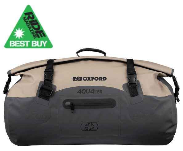 Oxford Aqua T-50 Motorcycle Roll Bag - Desert/Grey