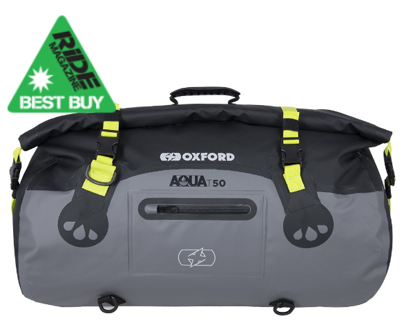 Oxford Aqua T-50 Motorcycle Roll Bag - Black/Grey/Fluo