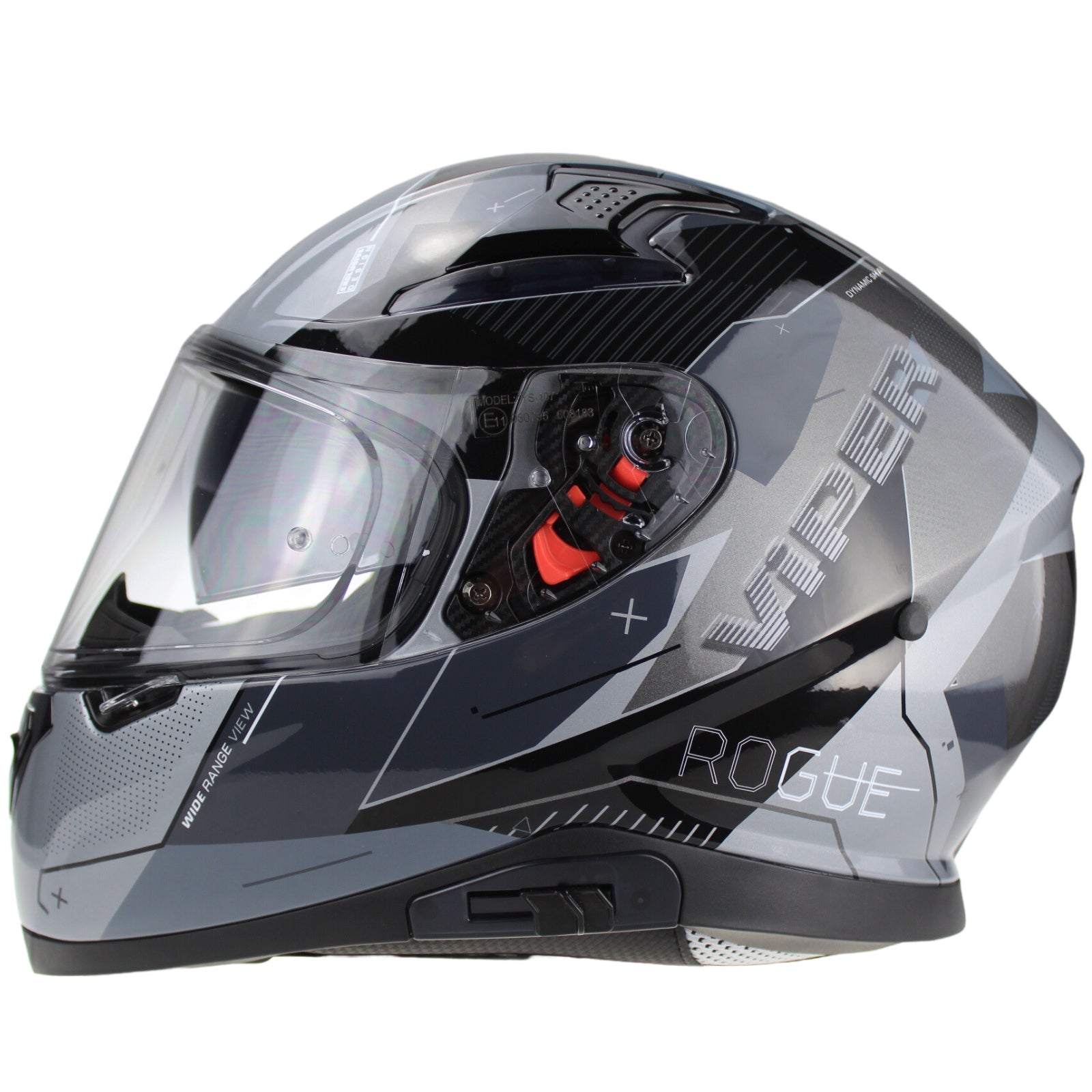 ViPER Rsv95 Full Face Helmet Rogue Shiny Black Grey