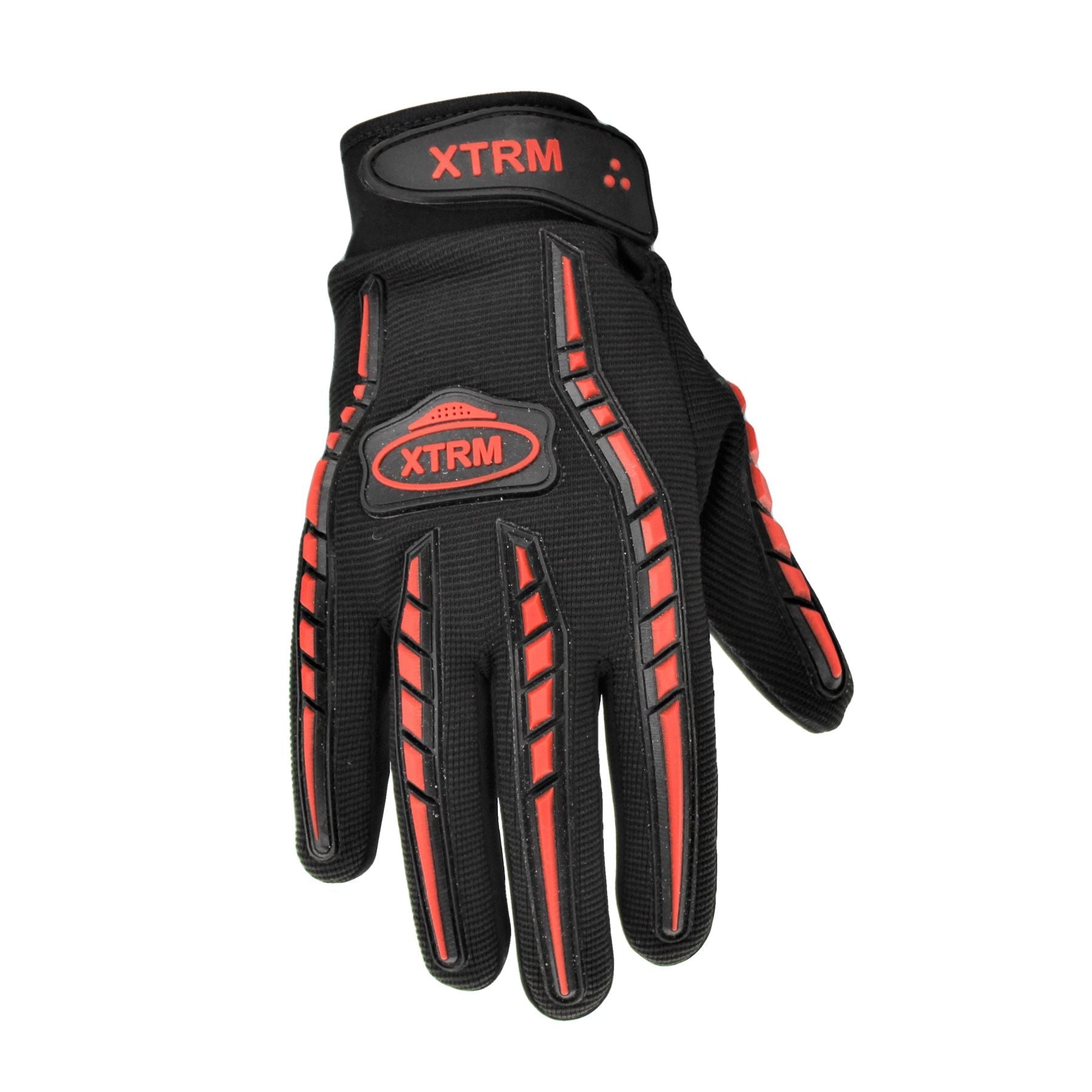XTRM Adult Ride Motocross Gloves- Black Red