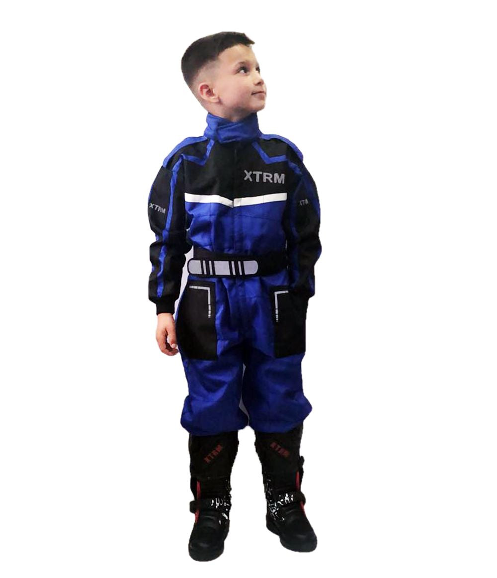 XTRM Kids One Piece Kart Suit - Blue